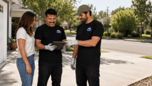 Junk Removal Expert with Client